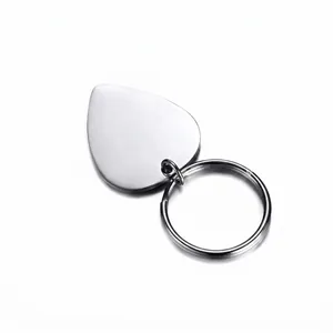 Minimalist heart-shaped stainless steel keychain blank for DIY personalized engraving gift