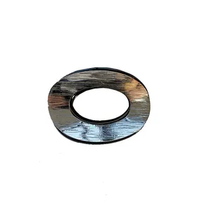 Minimalist elegant metallic oval hair claw clip accessory with a shiny silver textured finish