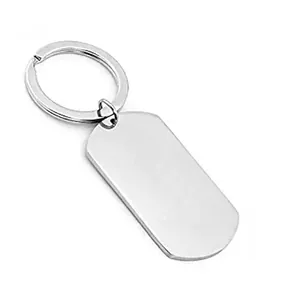 Polished stainless steel blank dog tag keychain jewelry for Father's Day personalized gift