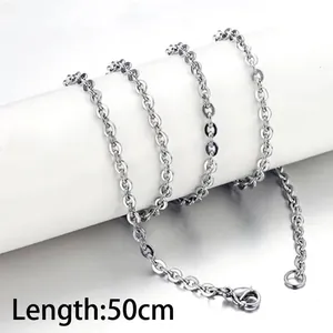 50cm stainless steel cross chain necklace for jewelry making and pendant replacement