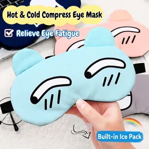 Máscara de Dormir 3D Anime Cartoon Con Bolsa de Hielo de Gel Removible Compresa Fría Caliente Sombreado Cubierta de Ojos para Viaje Oficina Unisex