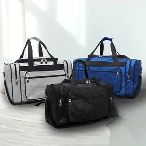 Glittery large capacity travel duffel bags in three colors for gym and fitness storage.
