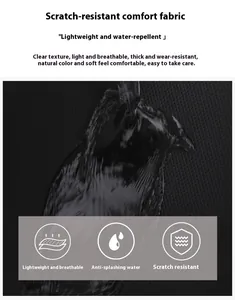 Dettaglio del materiale nero idrorepellente e antigraffio di questo zaino antifurto