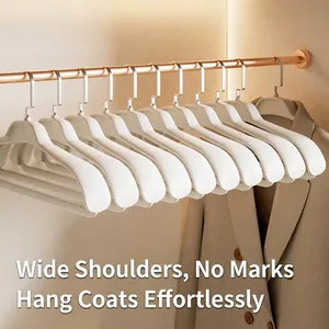 Cintres à Épaules Larges Antidérapants sans Trace en Plastique PP Cintres Robustes pour Costumes Manteaux Vestes Organisation de Garde-Robe