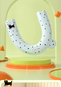 Weißes U-förmiges EVA wasserdichtes Toilettensitzkissen mit schwarzen Punkten und Katze