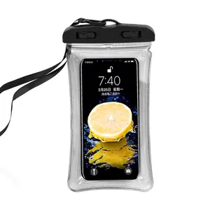 Universal waterproof phone pouch with touchscreen compatibility for swimming and diving