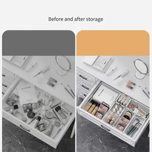 Juego de organizadores de cajones de acrílico transparente para maquillaje y oficina