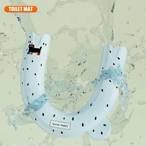 Wasserdichte hellblaue EVA-Toilettensitzauflage mit niedlichem Katzen-Design