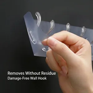 Starke selbstklebende transparente Wandhaken für Küche und Bad ohne Bohren Montage