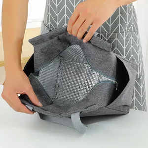 Detailed view of insulated lunch bag with thermal aluminum foil interior lining