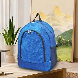 Sparkly blue glitter backpack for students and outdoor travel