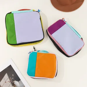 Waterproof nylon travel storage pouch 3-piece set with dopamine color blocking design