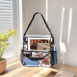 Διαφανής Τσάντα Χιαστί PVC Μεγάλης Χωρητικότητας Εγκεκριμένη για Στάδια Αδιάβροχη Τσάντα για Συναυλίες Αθλήματα Ταξίδια Unisex