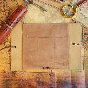 Astuccio arrotolabile vintage stile mappa del tesoro, aperto, dimensioni 30 x 20 cm