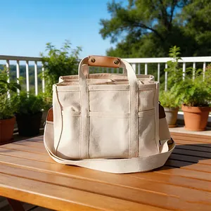 Bolso de Mano Minimalista Japonés de Poliéster Lona Multicapa Gran Capacidad Bolso Tote Bolso de Pañales Bolso Bandolera Para Mujer