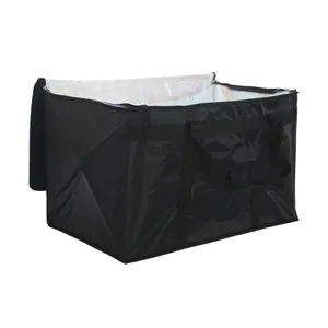 Große schwarze isolierte Liefertasche mit Folienfutter für Camping und Outdoor-Einsatz
