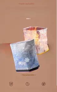 Thickened foil insulated bag detail showing fire and ice effects for heat and cold preservation