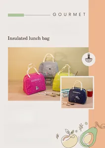 Collezione di borse termiche colorate con simpatici motivi a cartoni animati per uso quotidiano