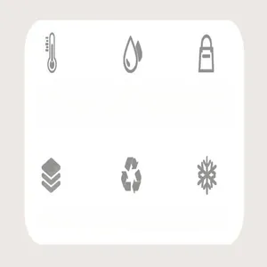 Icone dettagliate che mostrano isolamento termico e impermeabilità delle borse pranzo