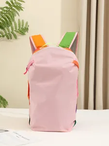 Large capacity colorful color-block waterproof nylon backpack for outdoor travel