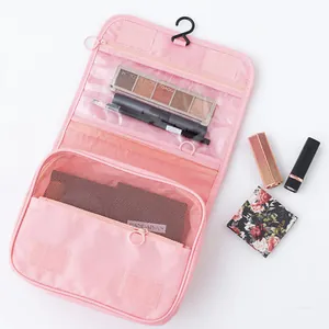 Portable Hanging Travel Toiletry Bag Waterproof Polyester Makeup Organizer For Women Men Folding Wash Bag Storage Case