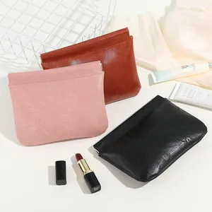 Portable shrapnel closure storage bags for cosmetics and earphones in multiple colors.