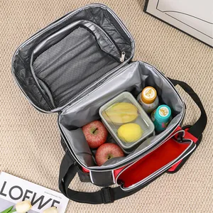 Detailed view of large capacity insulated picnic bag showing internal storage capacity