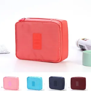 Neceser de Viaje de Poliéster de Gran Capacidad Organizador de Maquillaje Impermeable Bolsa de Almacenamiento de Cosméticos Con Asa