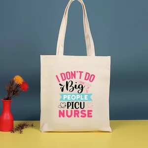 Bolso tote de lona estampada para enfermeras con diseño médico de PICU
