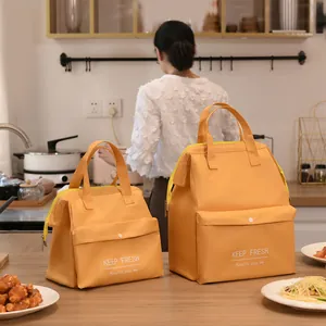 Large Capacity Insulated Lunch Bag Waterproof Polyester Aluminum Foil Thermal Bento Tote For Office Picnic Women Portable Handbag