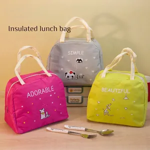 Borsa Termica per il Pranzo Cartoon Animal Borsa Bento Portatile Rivestimento in Alluminio per Picnic Ufficio Scuola Studenti