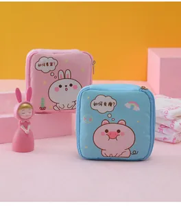 Cute cartoon animal storage bags for sanitary napkins and small essentials