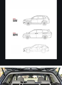 Detailansicht des im SUV-Laderaum installierten Universal-Auto-Kofferraum-Organizers