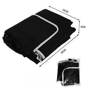 Gefaltete schwarze Kofferraum-Organizer-Tasche mit Maßen 26x30x3cm und Verpackung