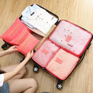Oxford Cloth Travel Storage Bags Mesh Packing Cubes Laundry Pouches For Clothes Underwear Toiletries Suitcase Organizer