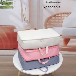 Expandable travel compression storage bags for clothes organization set of 3