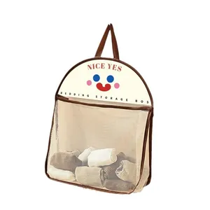 Hanging mesh storage bag for underwear and socks organizer wall mounted with cute design