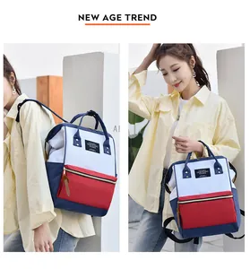 Large capacity waterproof oxford diaper backpack for women shown in lifestyle scene