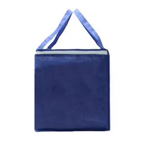 Durable blue waterproof storage bag for quilt and clothes moving with zipper handles
