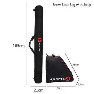 Wasserdichtes Skiboard- und Skischuhtaschen-Set mit Maßen von 165 cm und 38 cm