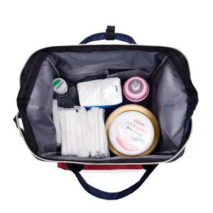 Functional large capacity waterproof oxford cloth diaper backpack with organized interior