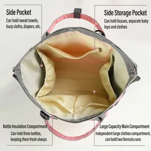 Large capacity multi-functional diaper bag with insulated baby bottle compartments