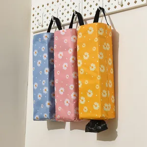 Wandmontierter Müllbeutel Aufbewahrungsbeutel Polyester Gänseblümchen Bedruckt Plastiktütenhalter Für Küche Badezimmer Einkaufstaschenspender