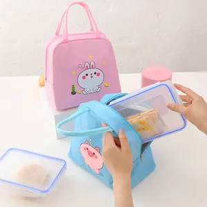 Cute cartoon insulated lunch bag for school and office picnics with portable food storage