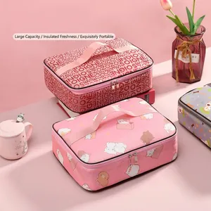 Borsa Termica Portatile per il Pranzo in Tessuto Oxford Impermeabile Grande Capacità per Ufficio Scuola Donne Bambini