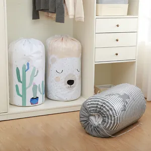 Bolsa de Almacenamiento de Edredón de PEVA de Gran Capacidad Impermeable Antipolvo con Cordón Organizador de Ropa Hogar