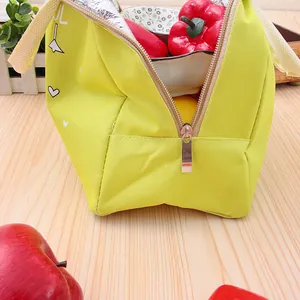Sac à lunch isotherme vert citron avec doublure en aluminium pour bureau et école