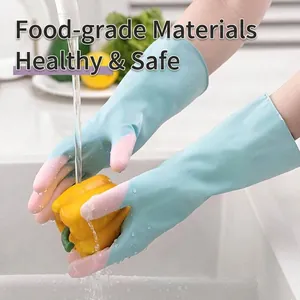 Guantes de cocina de goma impermeables y duraderos para lavar verduras en el fregadero