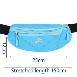 Sac banane de sport bleu pour la course et le fitness avec sangle réglable 150cm