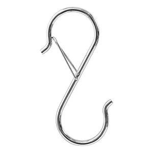 Durable windproof stainless steel S-shaped hook with safety spring clasp for versatile home storage